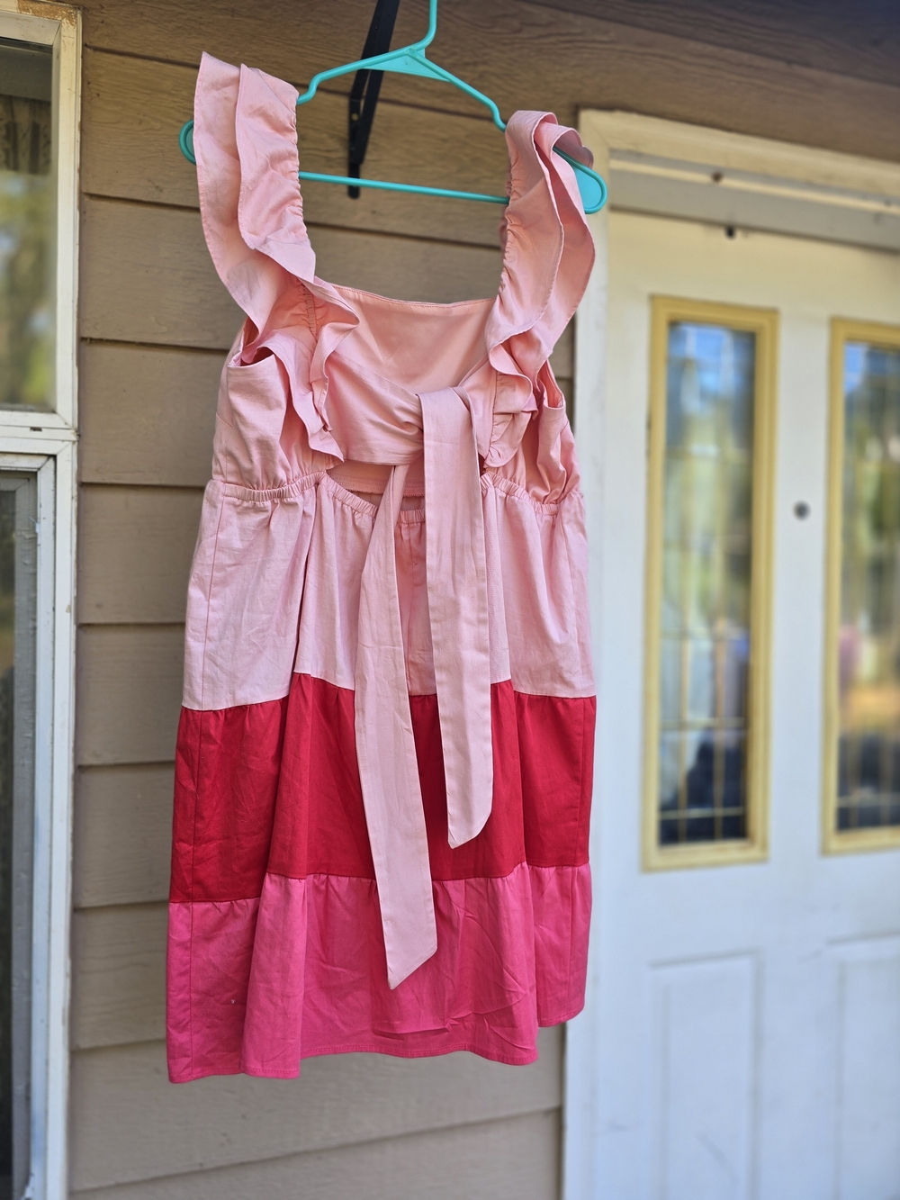 NWT Lauren Conrad Striped Tiered Mini Dress With Bow Detail - Size Large - Picture 3 of 6